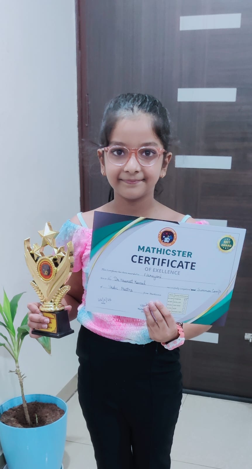 Vedic Maths Best Award